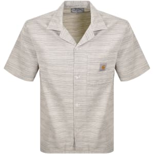 New This Week Product Carhartt WIP Gellar Striped Shirt Rinsed Beige