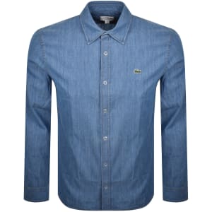 New This Week Product Lacoste Long Sleeved Woven Shirt Blue