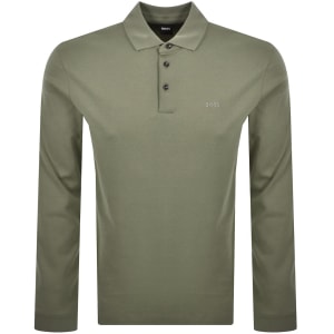 New This Week Product BOSS Pado 30 Long Sleeved Polo T Shirt Green