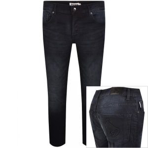 New This Week Product Money Ape Embossed Dark Wash Jeans Blue