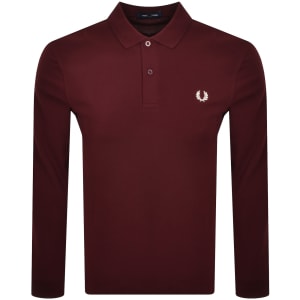 New This Week Product Fred Perry Long Sleeved Polo T Shirt Burgundy