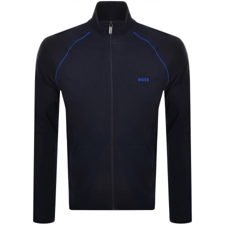 BOSS - Logo-patch zip-neck sweater in cotton and cashmere