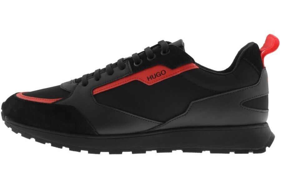 Black and red trainers by HUGO