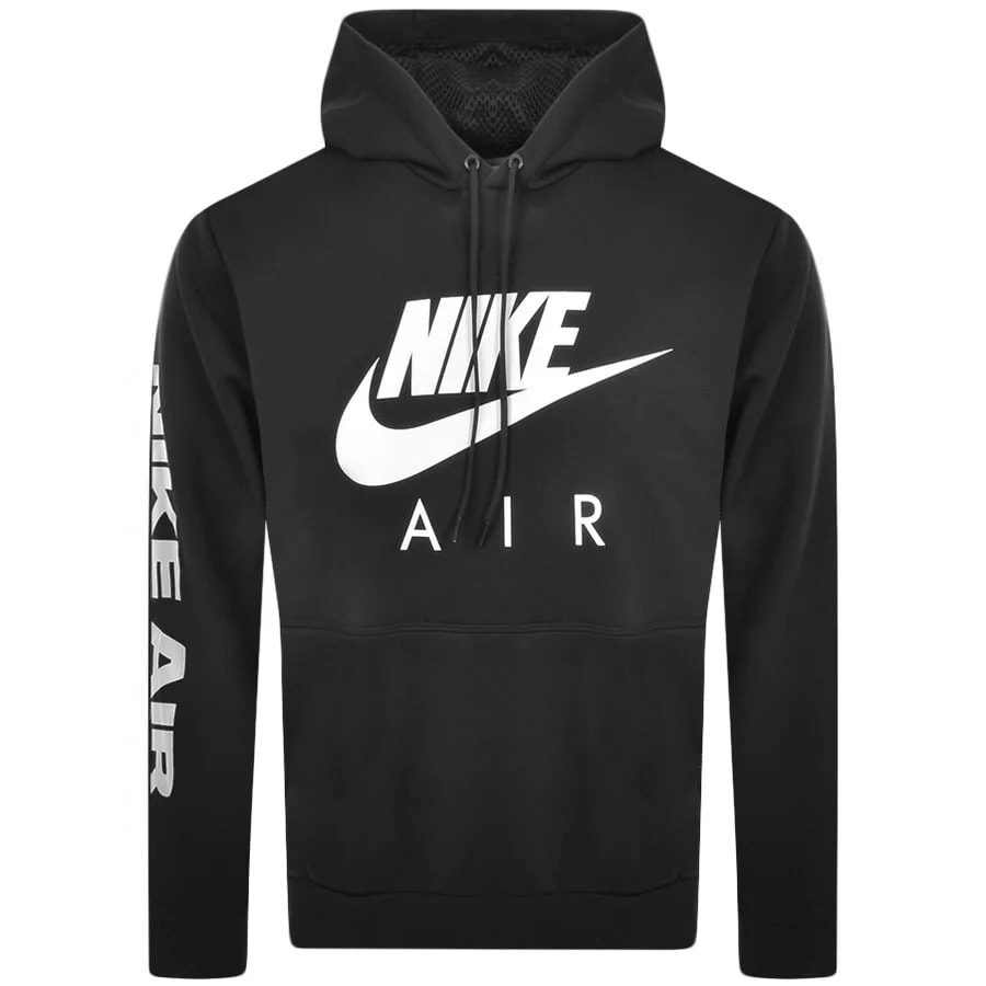 A black hoodie with Nike Air insignia