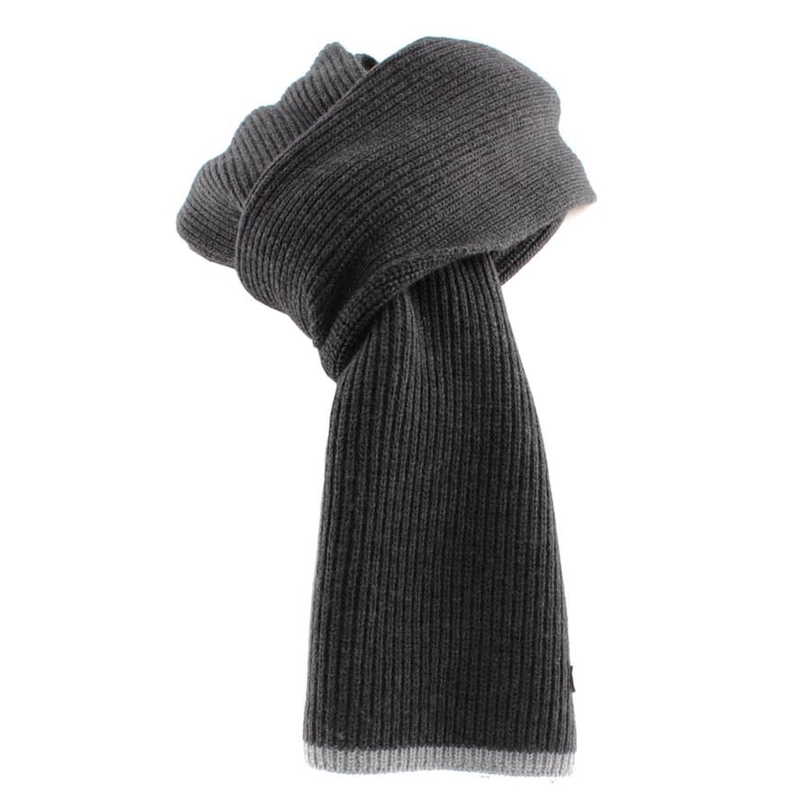 HUGO BOSS BLACK BLOOR SCARF CHARCOAL MARL
