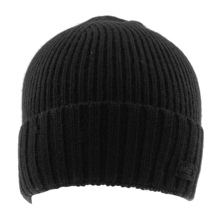 HUGO BOSS BLACK FATI BEANIE HAT BLACK