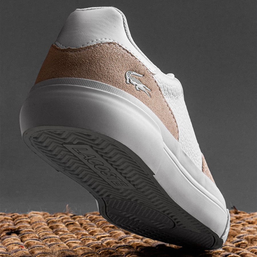 Classic leather trainers in brown and cream