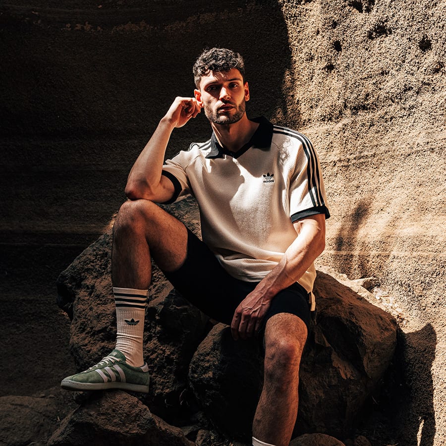 A man wearing adidas sportswear