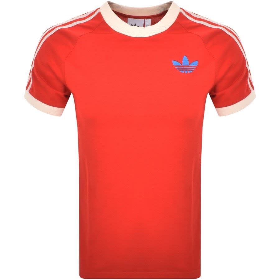 Brightly coloured red adidas Originals Cali Tee makes perfect beachwear