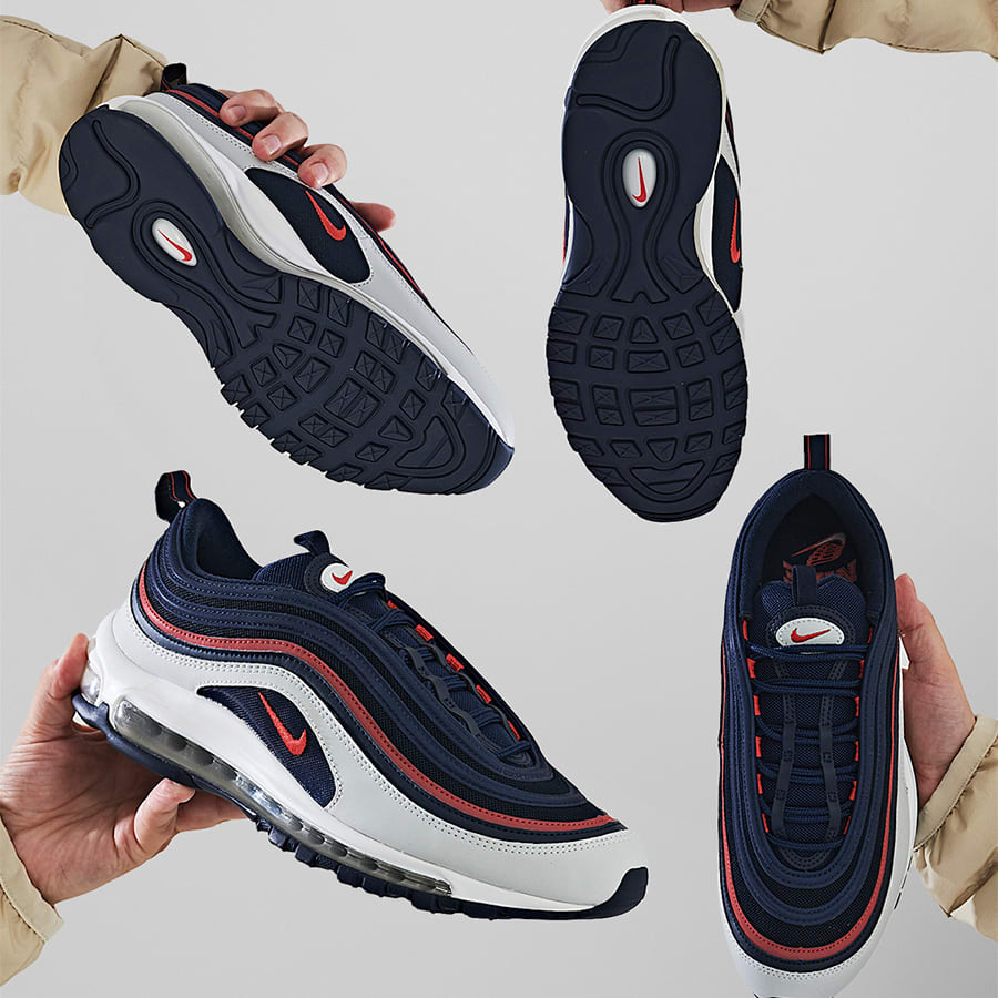 Four angles of a Nike trainer