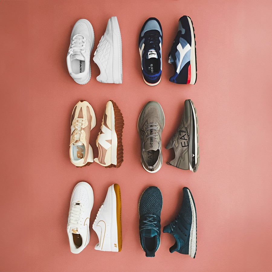 Six pairs of designer trainers