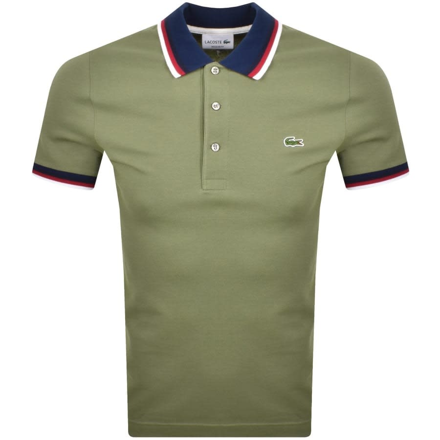 a green Lacoste polo shirt