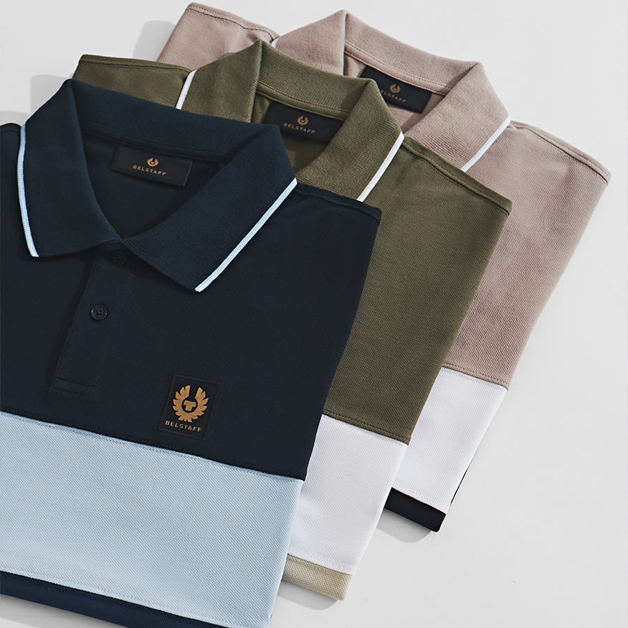 A selection of Belstaff polo shirts