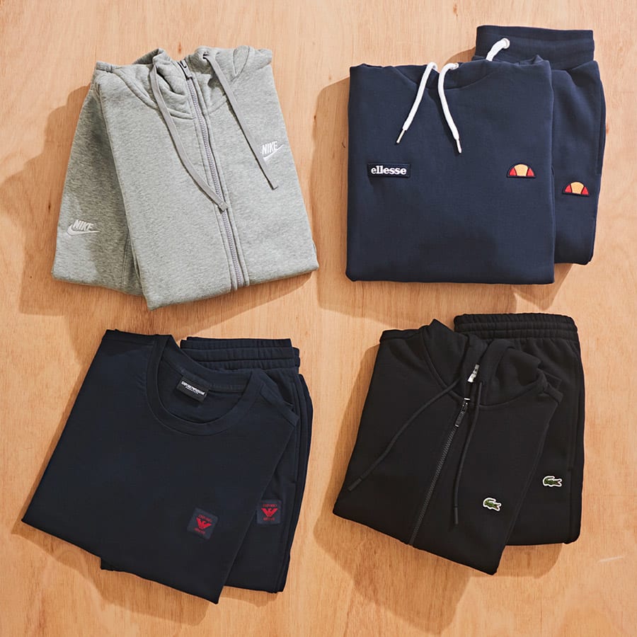 A selection of designer tracksuits