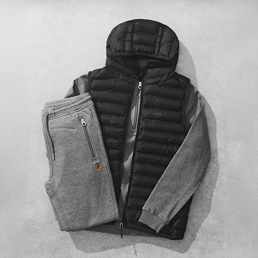 A grey tracksuit