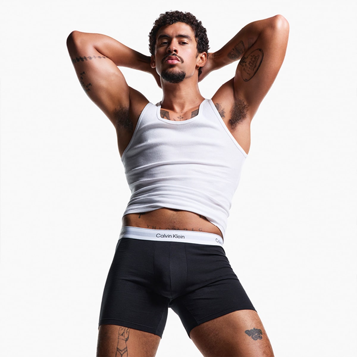 A man modelling Calvin Klein underwear