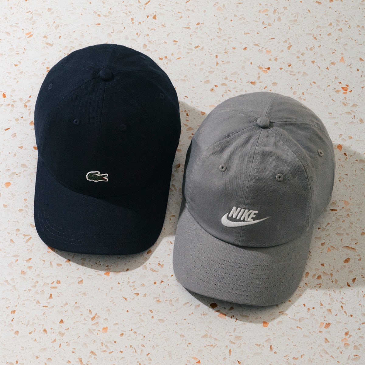 A pair of caps ready for the beach