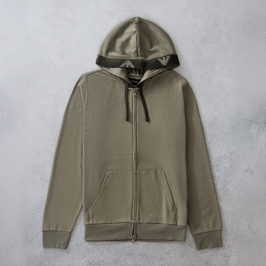 A beige Emporio Armani hoodie