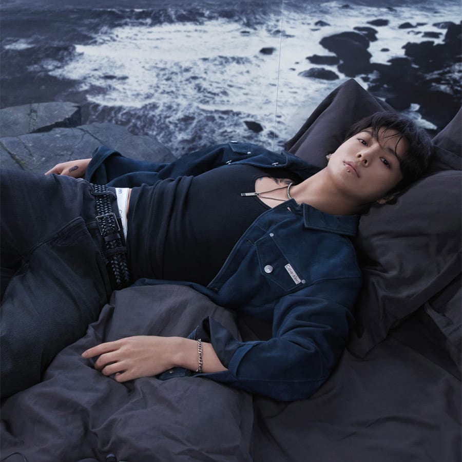 A man relaxing by the sea