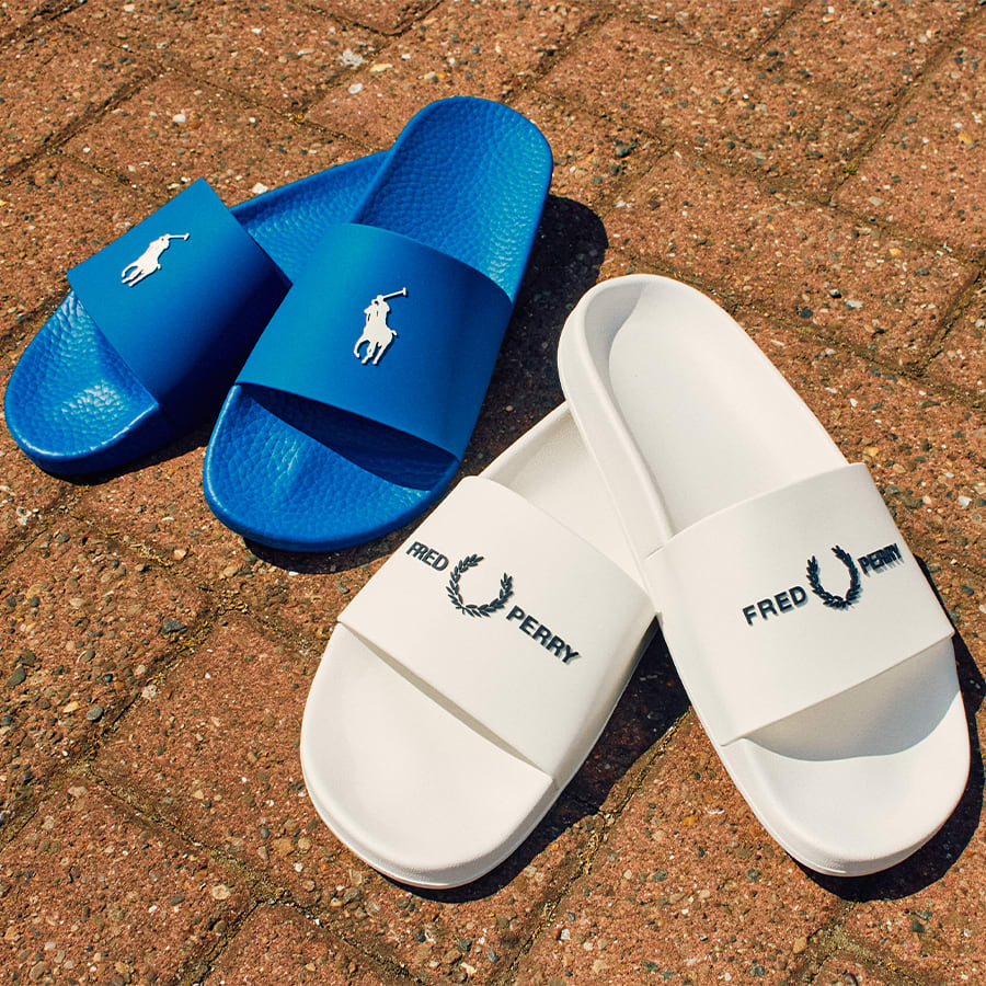 Designer sliders from Fred Perry and Ralph Lauren