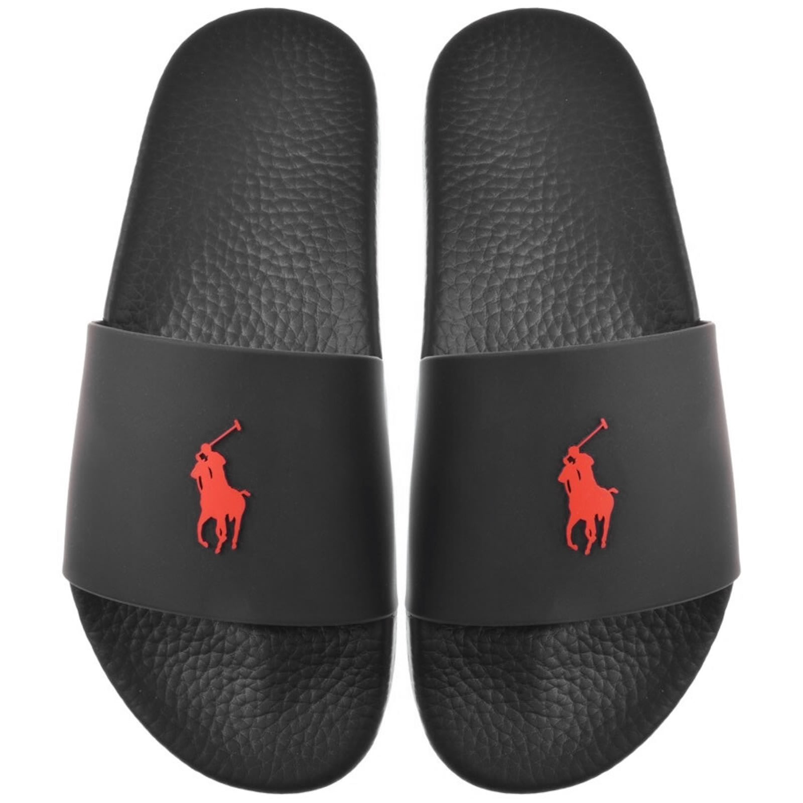 Ralph Lauren Logo Sliders Black
