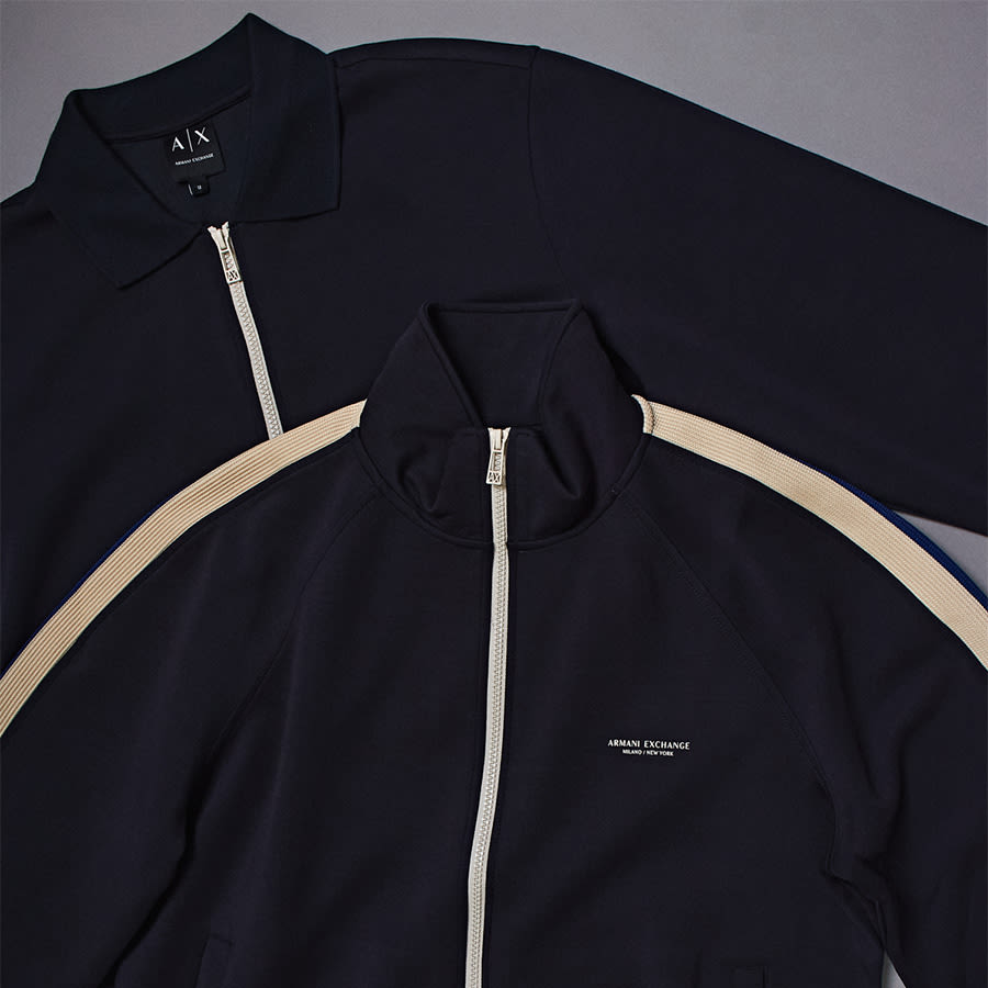 Two Armani Exchange zip-up tops