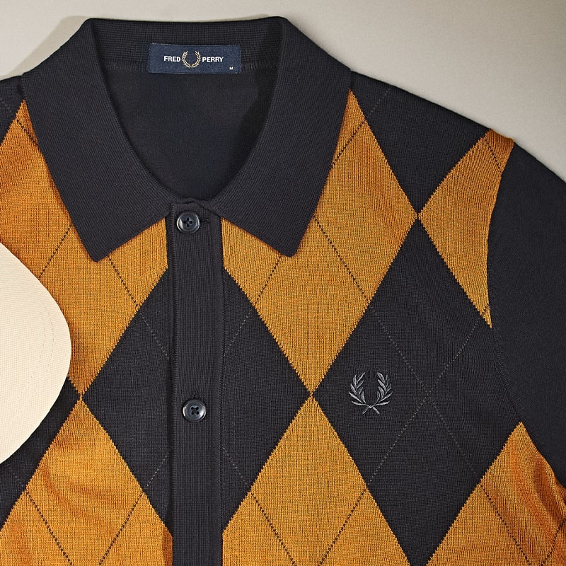 A chequered Fred Perry polo shirt