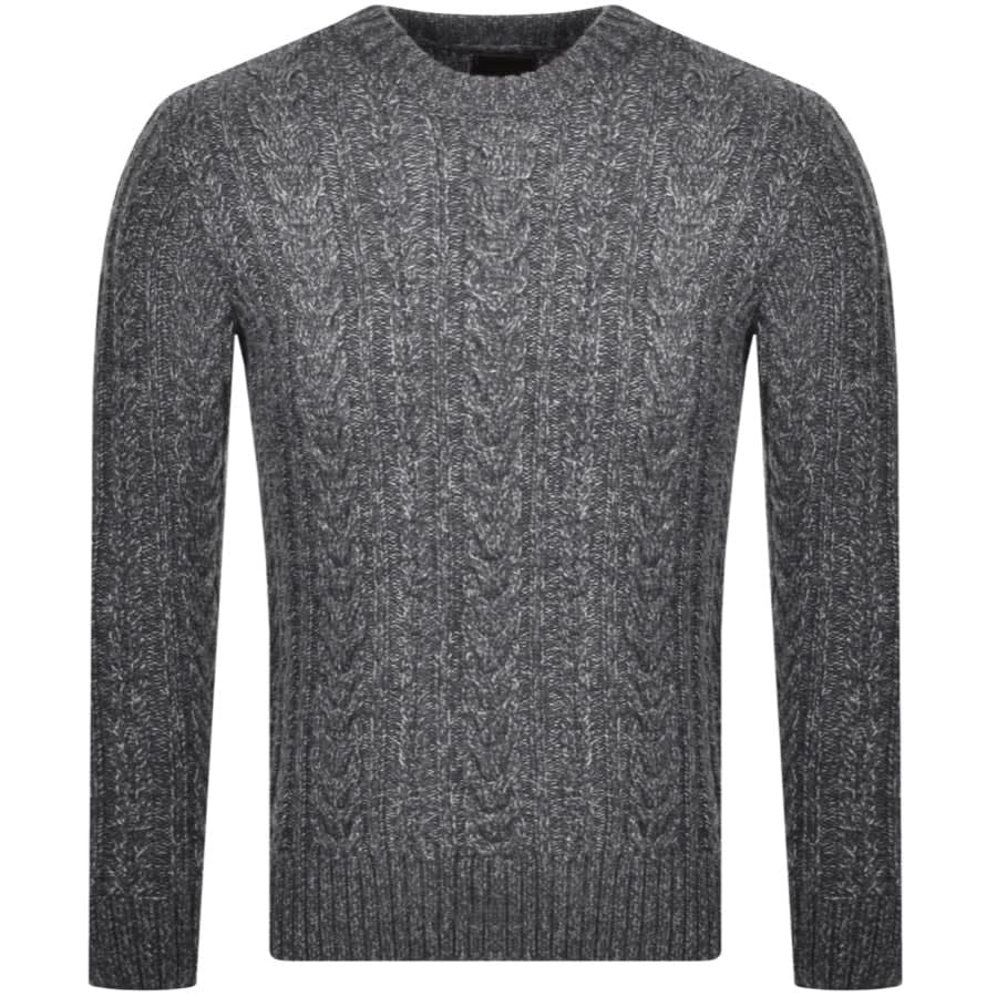 Alternative Image for ProductSuperdry Crew Neck Jacob Cable Knit Jumper Grey1