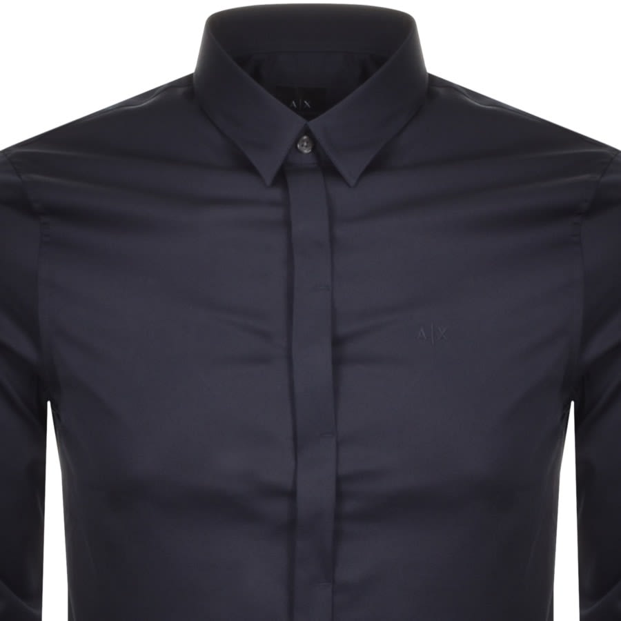 Alternative Image for ProductArmani Exchange Slim Fit Long Sleeved Shirt Navy2
