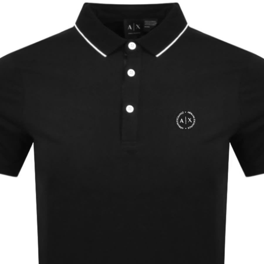 Alternative Image for ProductArmani Exchange Tipped Polo T Shirt Black2