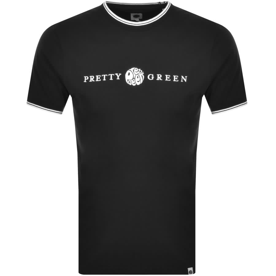 Alternative Image for ProductPretty Green Laylard Tipped Logo T Shirt Black1