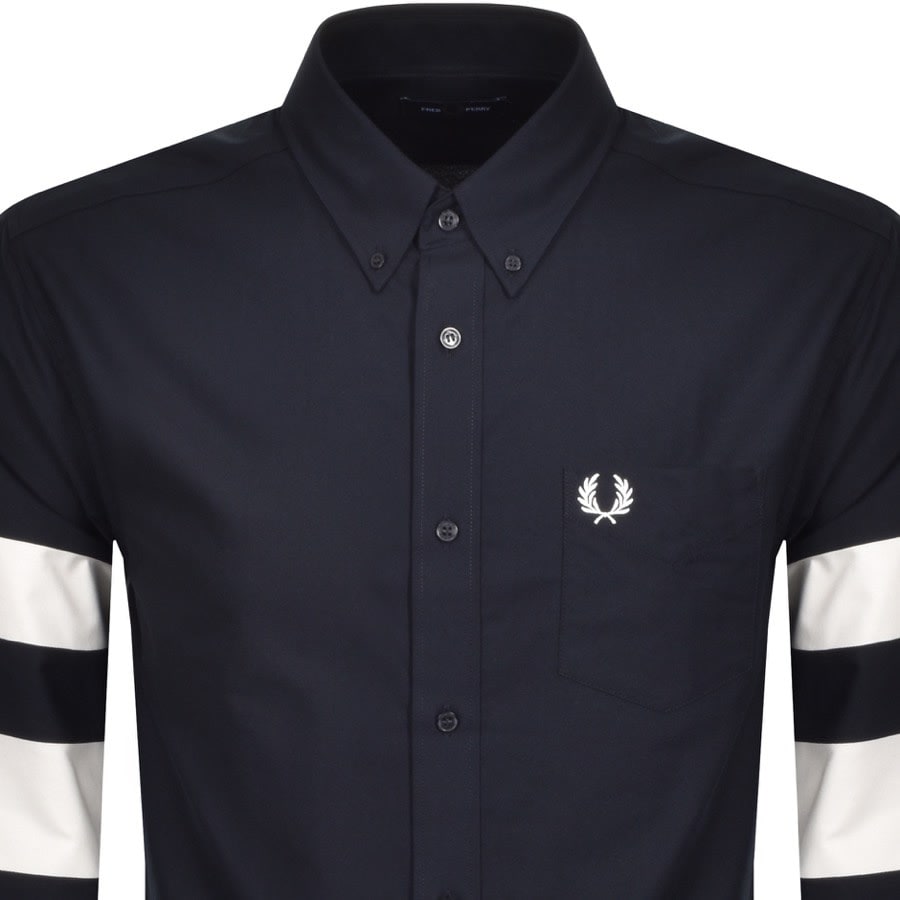 Fred Perry Long Sleeved Shirt Navy Mainline Menswear Sweden