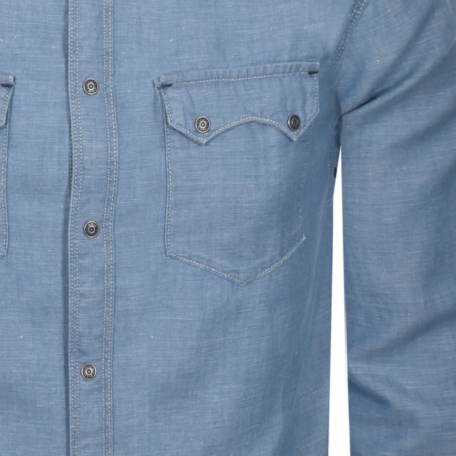 Alternative Image for ProductReplay Long Sleeved Denim Shirt Blue3