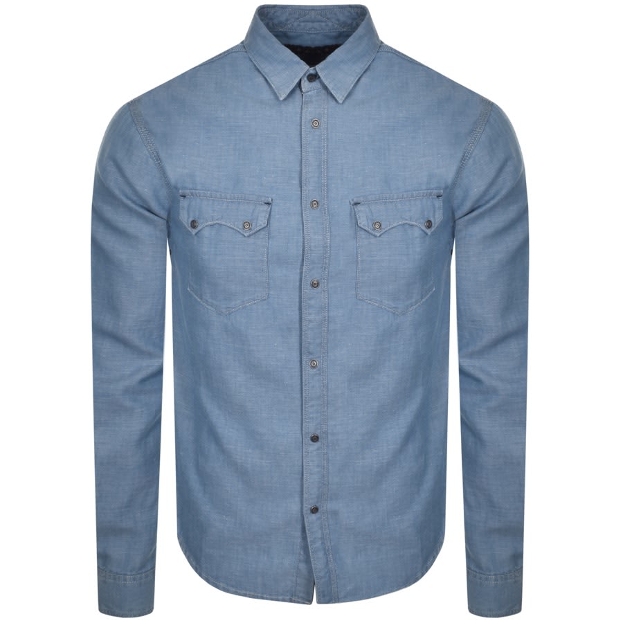 Alternative Image for ProductReplay Long Sleeved Denim Shirt Blue1