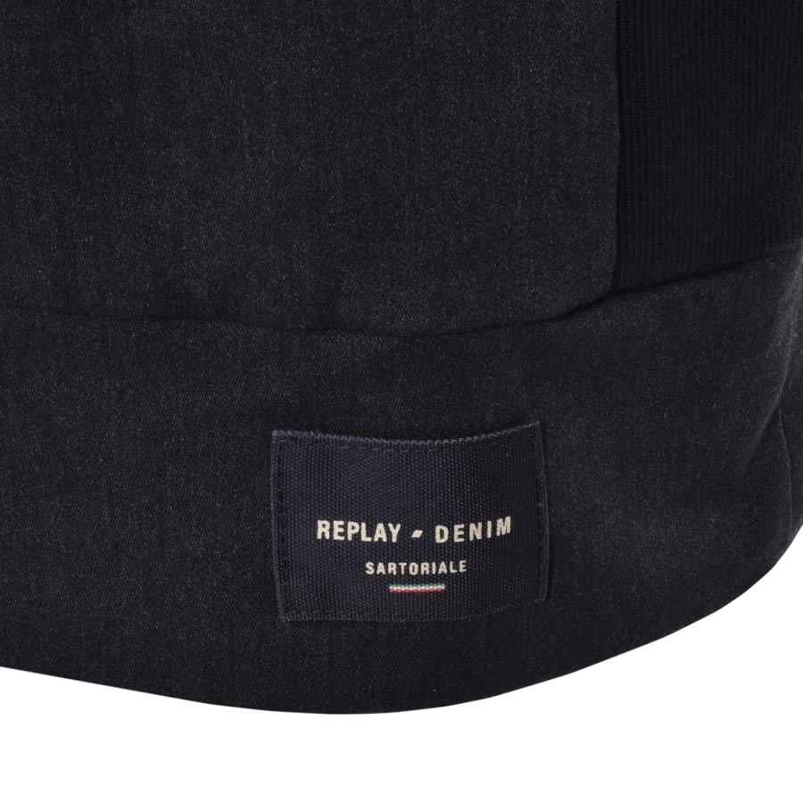 Alternative Image for ProductReplay Crew Neck Denim Sweatshirt Grey3