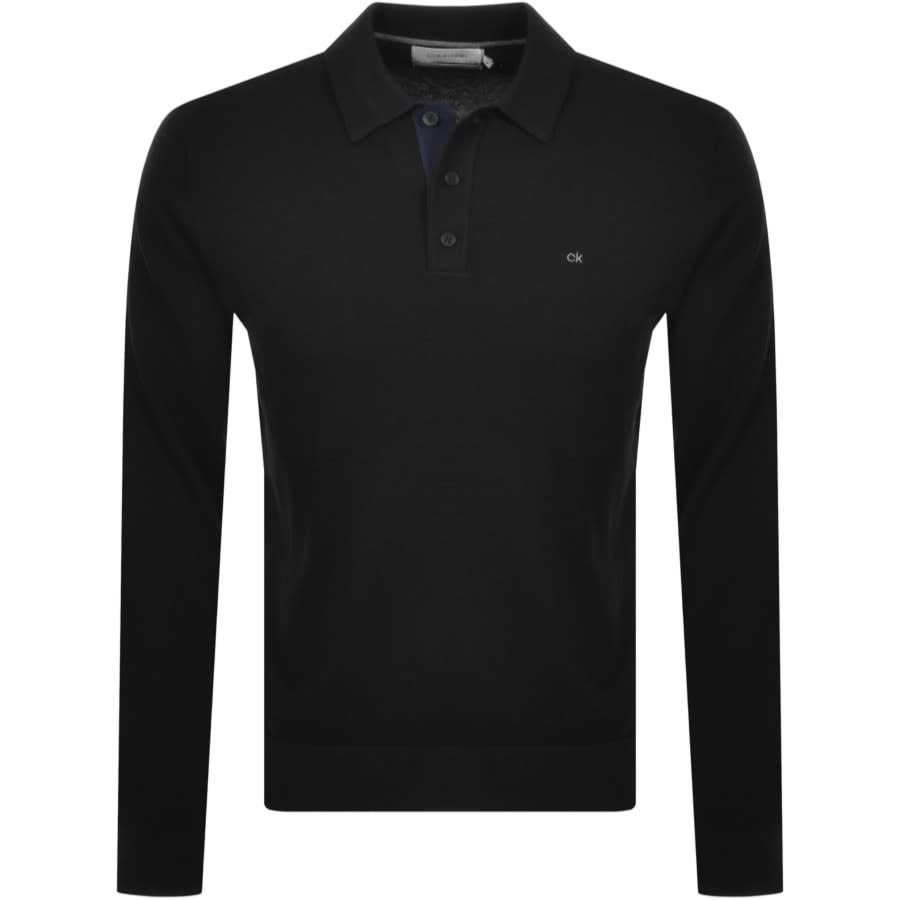 Alternative Image for ProductCalvin Klein Cotton Silk Polo Knit Jumper Black1