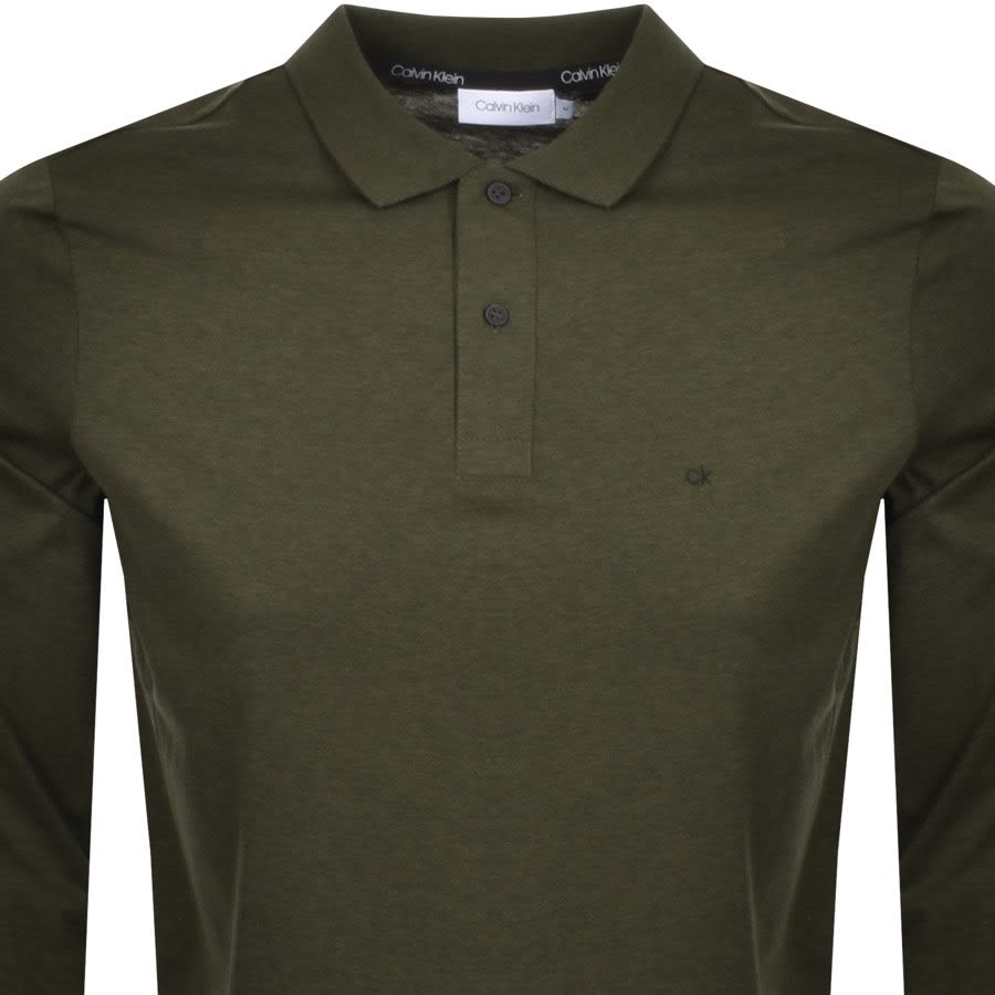 Alternative Image for ProductCalvin Klein Long Sleeved Polo T Shirt Green2