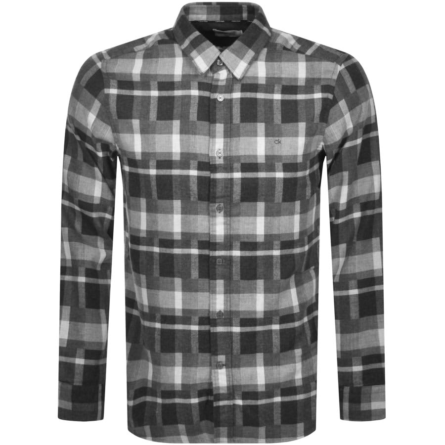 Alternative Image for ProductCalvin Klein Check Flannel Long Sleeved Shirt Grey1