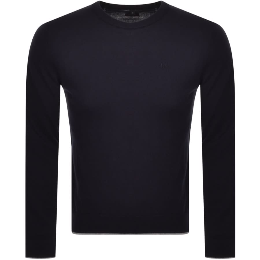 Alternative Image for ProductArmani Exchange Crew Neck Knit Jumper Navy1