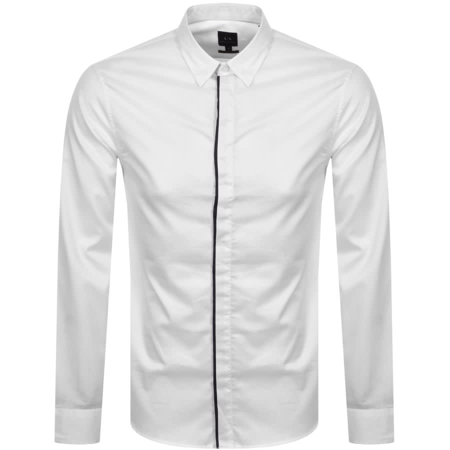 Armani Exchange Slim Long Sleeved Shirt White | Mainline Menswear