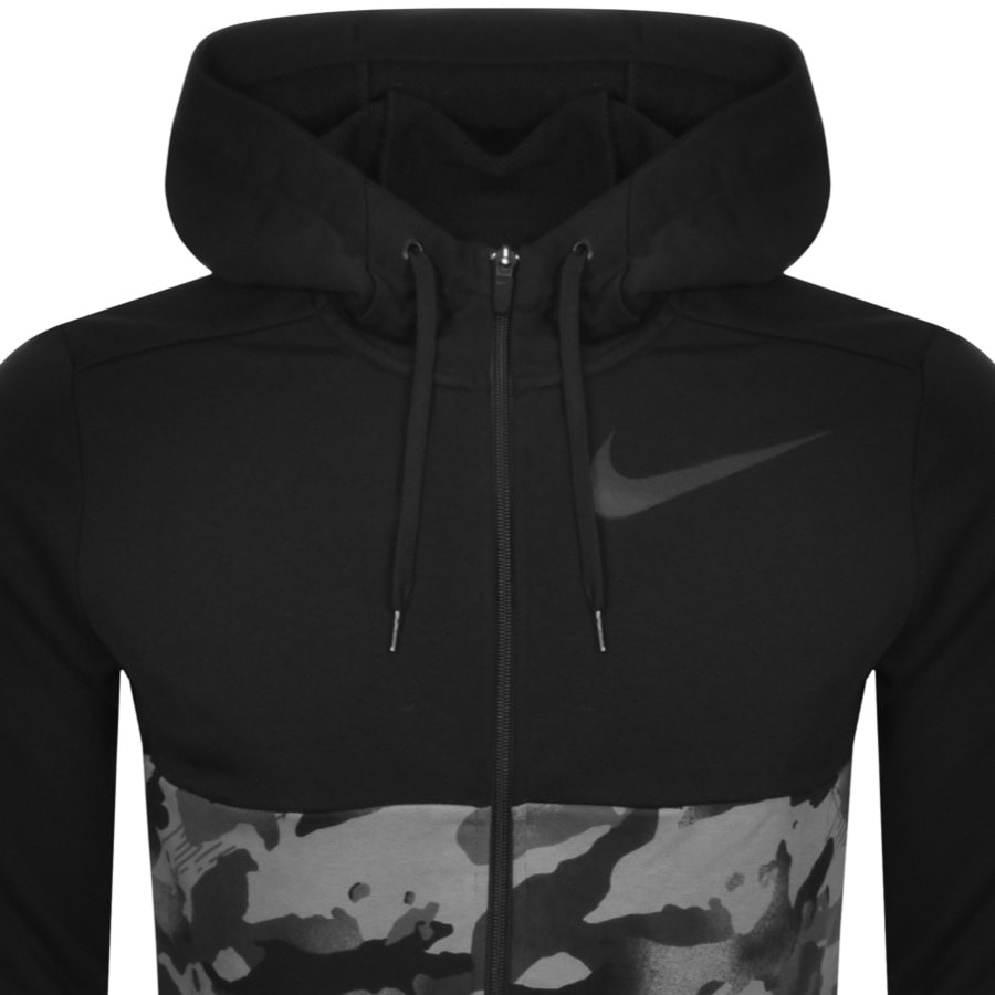 Alternative Image for ProductNike Training Full Zip Camo Dry Hoodie Black2