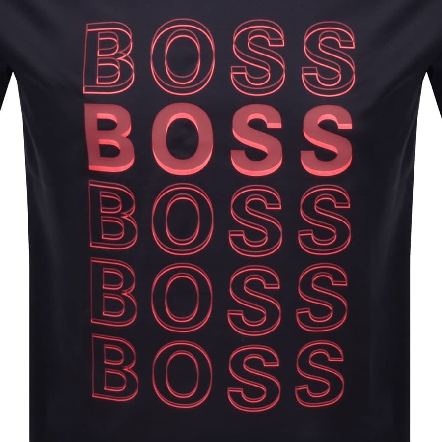 Alternative Image for ProductBOSS Crew Neck Tiburt Logo T Shirt Navy3