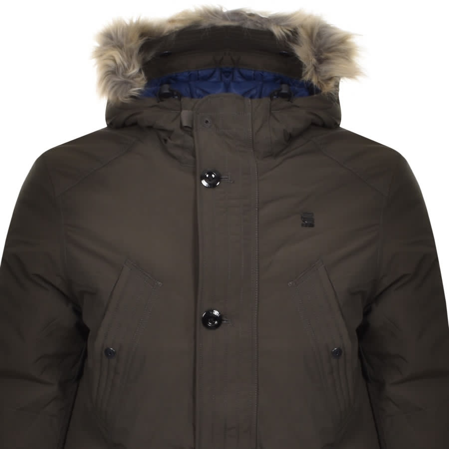 Alternative Image for ProductG Star Raw Vodan Padded Hooded Parka Green2
