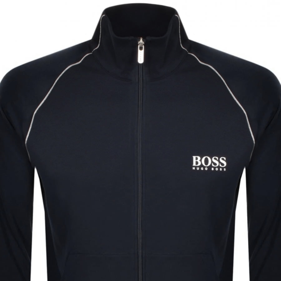 Alternative Image for ProductBOSS Bodywear Full Zip Logo Sweatshirt Navy2