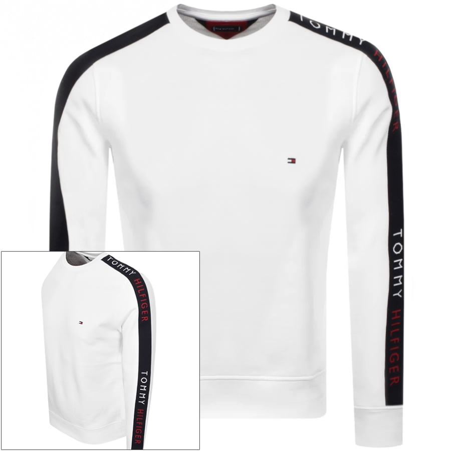 Alternative Image for ProductTommy Hilfiger Taped Crew Neck Sweatshirt White1