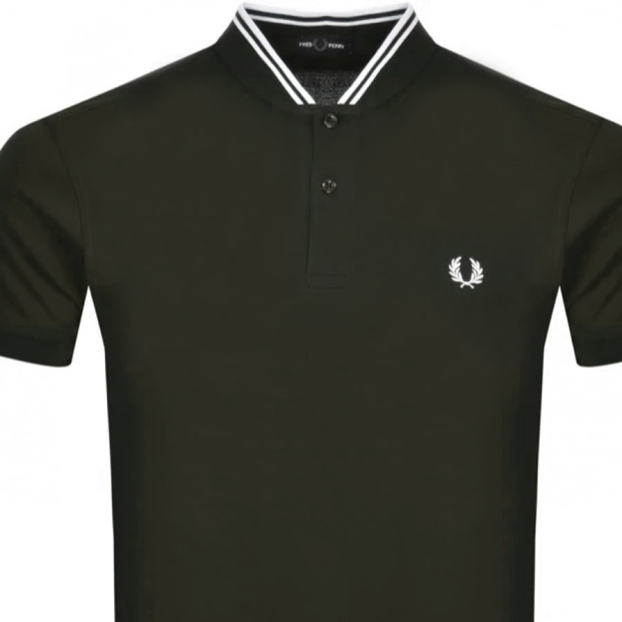 Alternative Image for ProductFred Perry Bomber Collar Polo T Shirt Green2