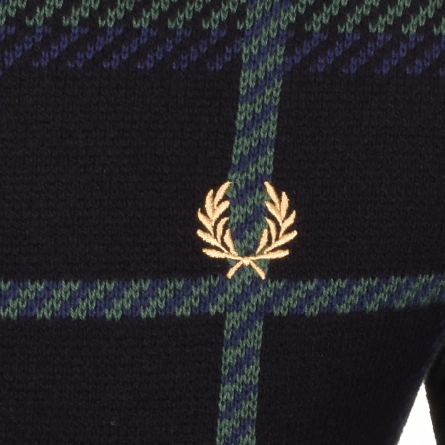 Alternative Image for ProductFred Perry Crew Neck Tartan Knit Jumper Black3