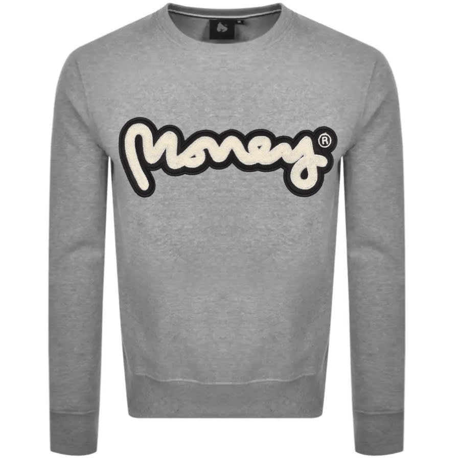 Alternative Image for ProductMoney Chenille Logo Crew Neck Sweatshirt Grey1