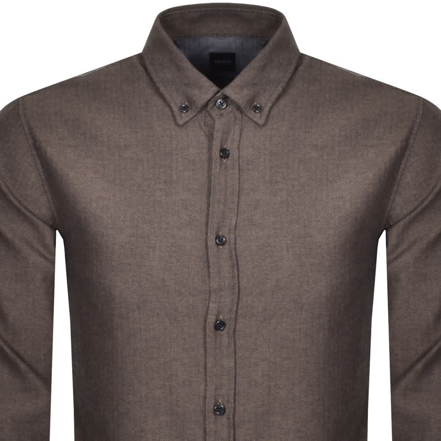 Alternative Image for ProductBOSS Mabsoot 1 Long Sleeved Shirt Brown2