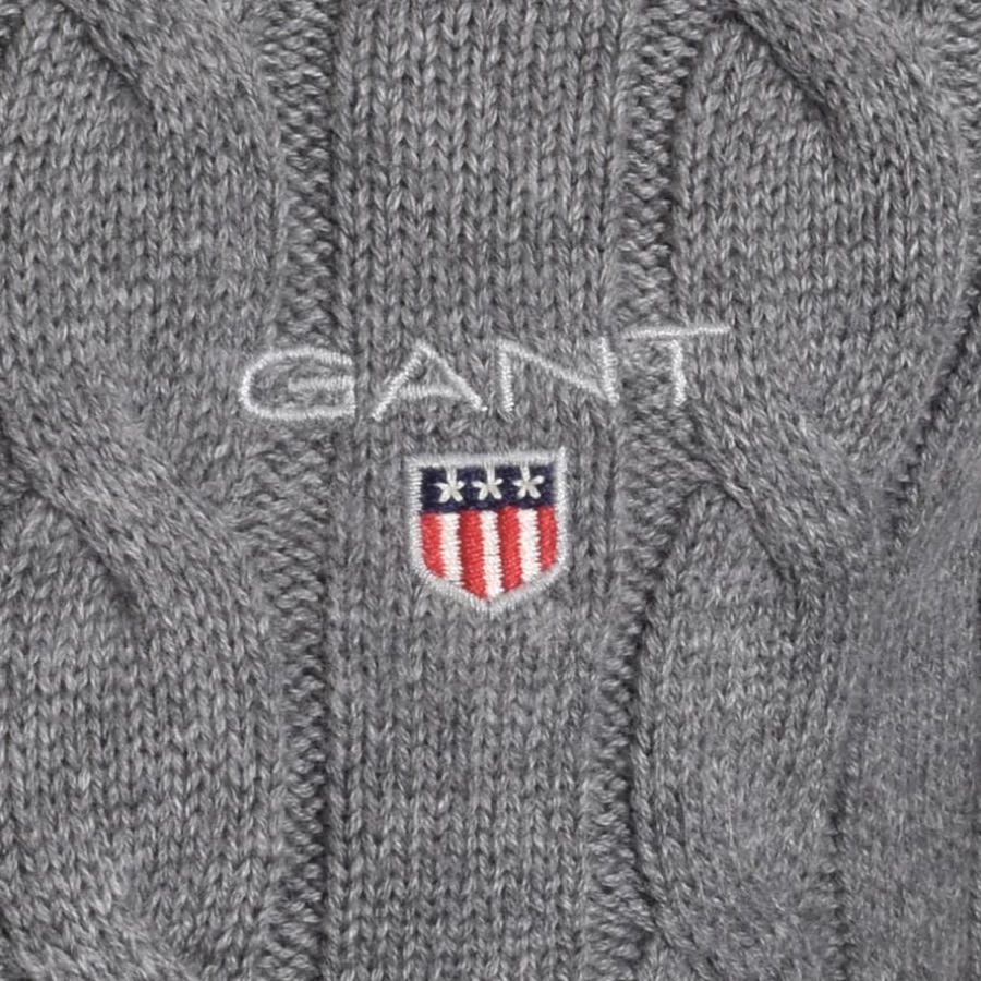 Alternative Image for ProductGant Roll Neck Cable Knit Jumper Grey3